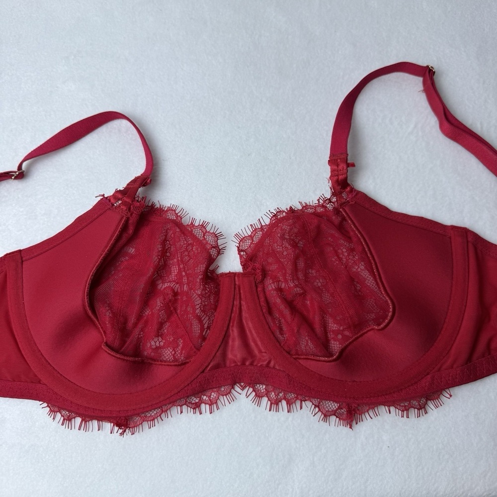 Victoria's Secret Dream Angels Push Up Without Padding Red Lace 36D Adjustable - Picture 10 of 10